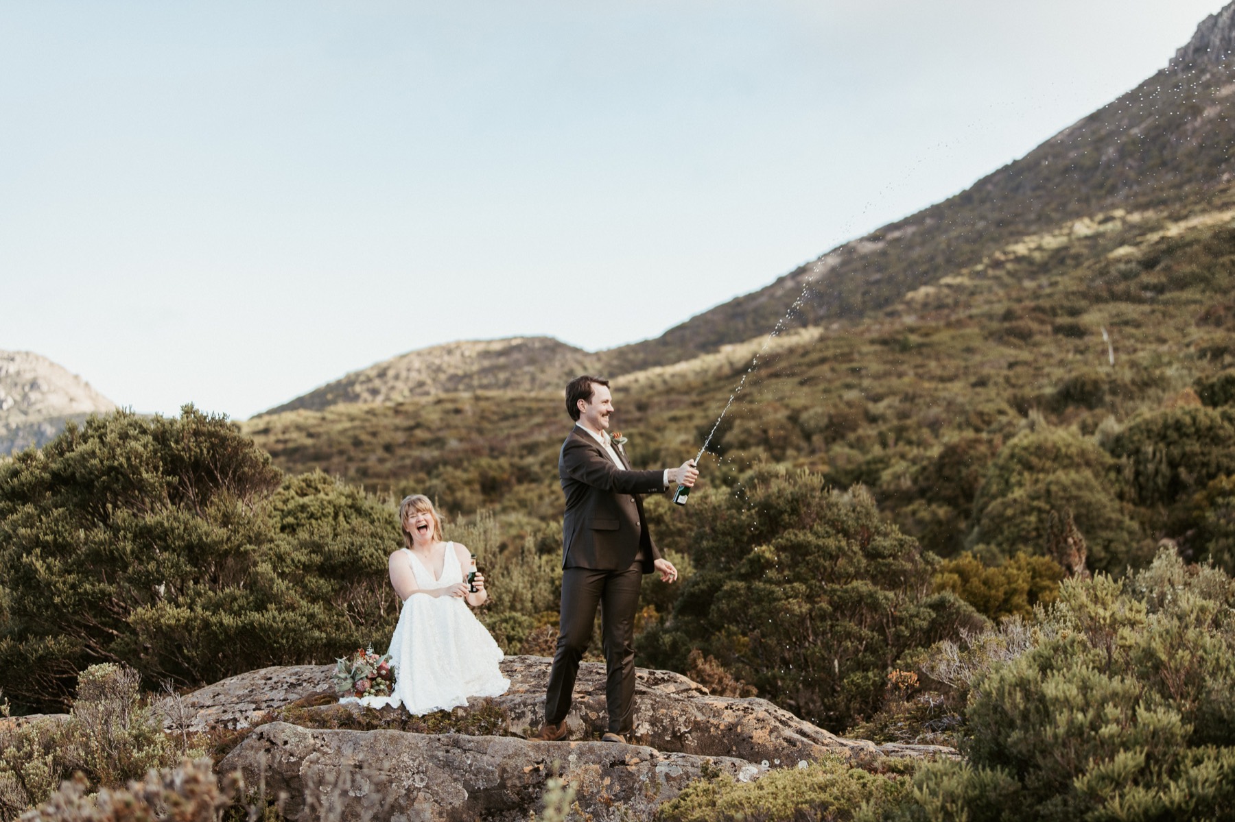 Hike and hitch at Hartz Mountain Tasmania wedding package